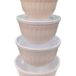 4 pcs Acrylic Mixing bowl with lid