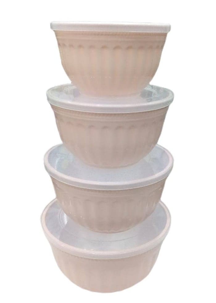 4 pcs Acrylic Mixing bowl with lid