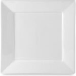White square porcelain dinner plate