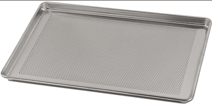 Perforated baking tray for even baking