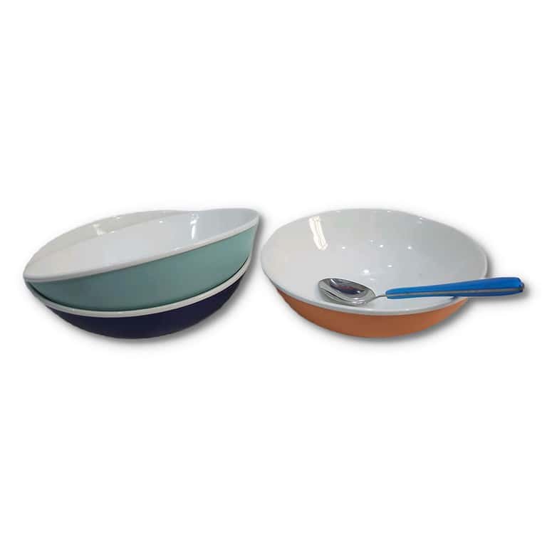 3 piece porcelain soup and cereal bowl