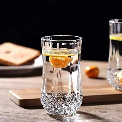 Highball Glass Cup with Diamond Embossed Base
