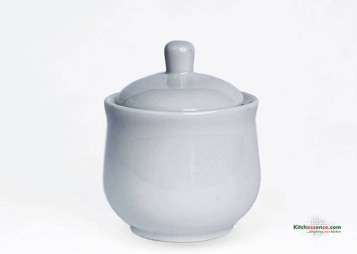 White Porcelain Sugar Bowl 300wl with Lid-300MLwl