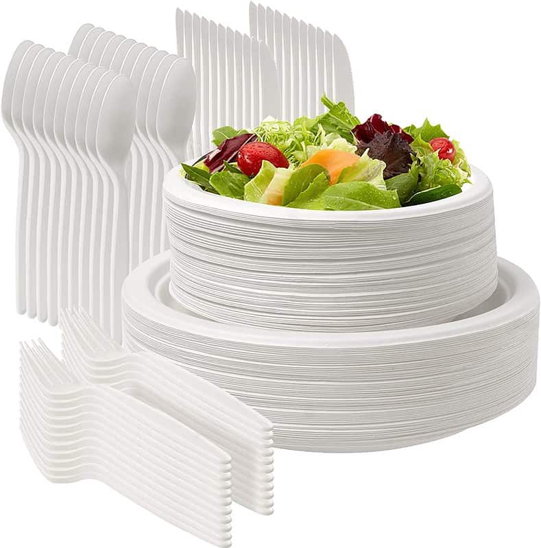 250pcs Disposable White Paper Plates