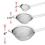 3pcs Deep Mesh strainer with long handles