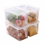 Food storage box with lid for refridgerator and countertop- 2pcs set