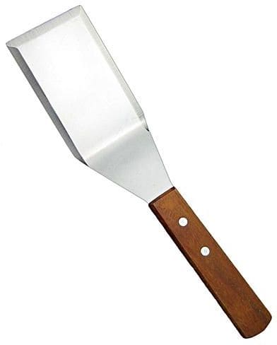 Wood Handle Stainless Steel Grill Griddle Scraper Grilling BBQ Turner Spatula