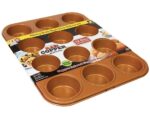 red copper 12 cups muffin pan