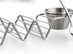 Stainless Steel Taco Holder with 2 Sauce Bowls For Hotels and Restaurants