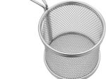 Stainless Steel Round Mini Chip Basket With Handle for Serving, Frying, and Food Display for Hotels and Restaurants