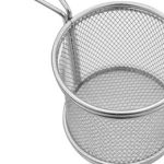 Stainless Steel Round Mini Chip Basket With Handle for Serving, Frying, and Food Display for Hotels and Restaurants