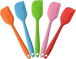 Multicolor Silicone Spatula Cooking Spoon - Heat Resistant - Orange, Red, Green, Yellow