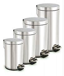Stainless Steel Pedal Bin - 30L, 20L, 12L, 3L Waste Bin for Hotels and Restaurants