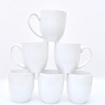 White Coffee Mug Cup 6 Pcs for Homes, Hotels, and Restaurants