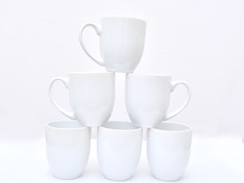 White Coffee Mug Cup 6 Pcs for Homes, Hotels, and Restaurants