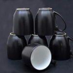 Matte Black Coffee Mug Cup 6 Pcs for Homes, Hotels, and Restaurants