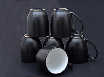 Matte Black Coffee Mug Cup 6 Pcs for Homes, Hotels, and Restaurants
