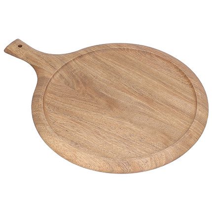 Round Wooden Tray with Handle for Homes, Hotels, and Restaurants