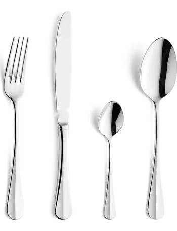 Curved 18/0 Stainless Steel Dinner Set - Spoons, Forks, Knives and Teaspoons for Homes, Hotels and Restaurants