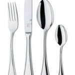 Curved 18/10 Stainless Steel Dinner Set - Spoons, Forks, Knives and Teaspoons for Homes, Hotels and Restaurants