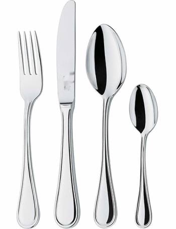 Curved 18/10 Stainless Steel Dinner Set - Spoons, Forks, Knives and Teaspoons for Homes, Hotels and Restaurants
