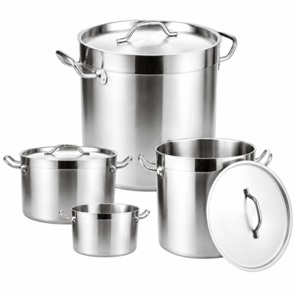 Industrial Heavy Duty Stainless Steel Stock Pot for Hotels and Restaurants.