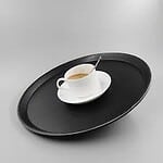 Black Round Serving Tray for Hotels, and Restaurants