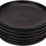 Matte Black Round Dinner Plate 6pcs for Homes, Hotels, and Restaurants