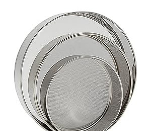 3pcs Fine Round Mesh Stainless Steel Sifter for Homes, Hotels and Restaurants
