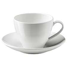 White Porcelain Teacup and Saucer 6pcs for Homes, Hotels, and Restaurants