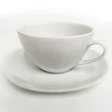 Stylish White Porcelain Teacup and Saucer 6pcs for Homes, Hotels, and Restaurants