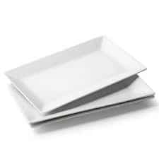 White Porcelain Rectangular Side Plate 12pcs for Homes, Hotels, and Restaurants