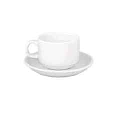 White Teacup and Saucer 6pcs for Homes, Hotels, and Restaurants