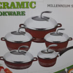 Home Mate Aluminum Premium Nonstick Cookware 5 Pcs, Red for Homes, Hotels, and Restaurants