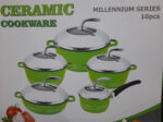 Home Mate Aluminum Premium Nonstick Cookware 5 Pcs, Green for Homes, Hotels, and Restaurants