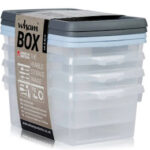 Wham Plastic Storage Boxes 3.5 Litres - 4 Pcs Multicoloured for Homes, Hotels, and Restaurants