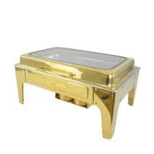 Rectangular Gold Chafing Dish for Homes, Hotels, and Restaurants