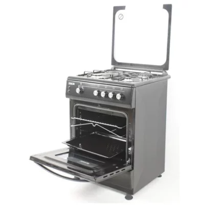 Scanfrost 3-Burner Gas Cooker with Grill, and Gas Oven with 1 Hot Plate Black 60x60 - CK6302B for Homes, Hotels, and Restaurants