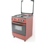 Scanfrost 3-Burner Gas Cooker with Grill, and Gas Oven with 1 Hot Plate Burgundy 60x60 - CK6302R for Homes, Hotels, and Restaurants