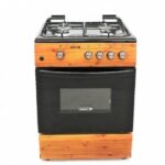 Scanfrost 4-Burner Gas Cooker with Grill, and Gas Oven Wood Finish 60x60 - CK6402NG for Homes, Hotels, and Restaurants