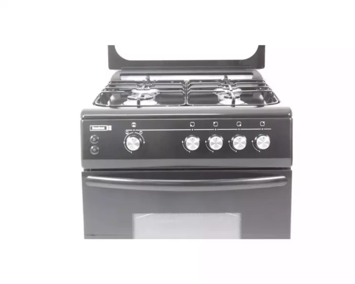 Scanfrost 4-Burner Gas Cooker with Grill, and Gas Oven with Burner Ignition Black 60x60 - CK6400B for Homes, Hotels, and Restaurants