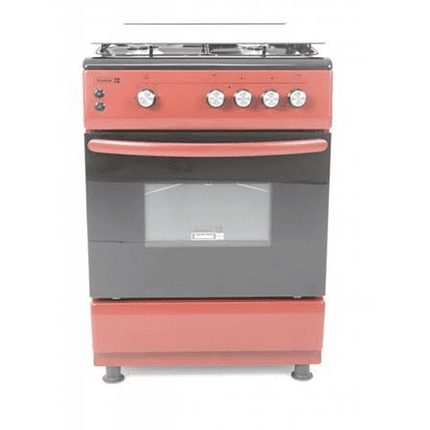 Scanfrost 4-Burner Gas Cooker with Grill, and Gas Oven with Burner Ignition Burgundy 60x60 - CK6400R for Homes, Hotels, and Restaurants