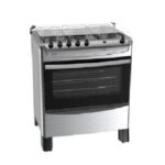 Scanfrost 5-Burner Gas Cooker Inox Finish with Gas Oven Silver - CK7500S for Homes, Hotels, and Restaurants
