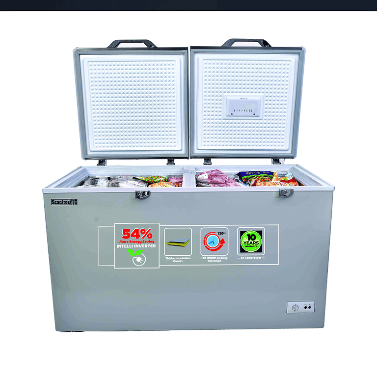 Scanfrost Inverter Chest Freezer With Digital Thermostat Controller Display 500 Liters - SFL500INV for Homes, Hotels, and Restaurants