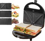 Scanfrost Sandwich and Waffle Maker with Nonstick Coating SFSM700W for Homes, Hotels, and Restaurants