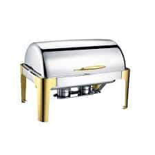 Stainless Steel Gold Plated Chafing Dish for Homes, Hotels, and Restaurants