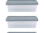 Wham Plastic Storage Boxes 8 Litres - 3 Pcs Stackable and Clear Plastic for Homes, Hotels, and Restaurants