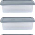 Wham Plastic Storage Boxes 8 Litres - 3 Pcs Stackable and Clear Plastic for Homes, Hotels, and Restaurants