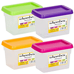 Wham Plastic Storage Boxes 1.5 Litres - 4 Pcs Multicoloured for Homes, Hotels, and Restaurants
