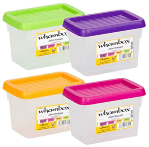 Wham Plastic Storage Boxes 1.5 Litres - 4 Pcs Multicoloured for Homes, Hotels, and Restaurants
